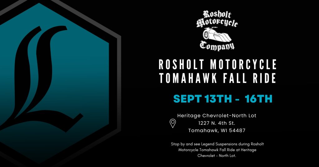 Rosholt Motorcycle Tomahawk Fall Ride Legend Suspensions